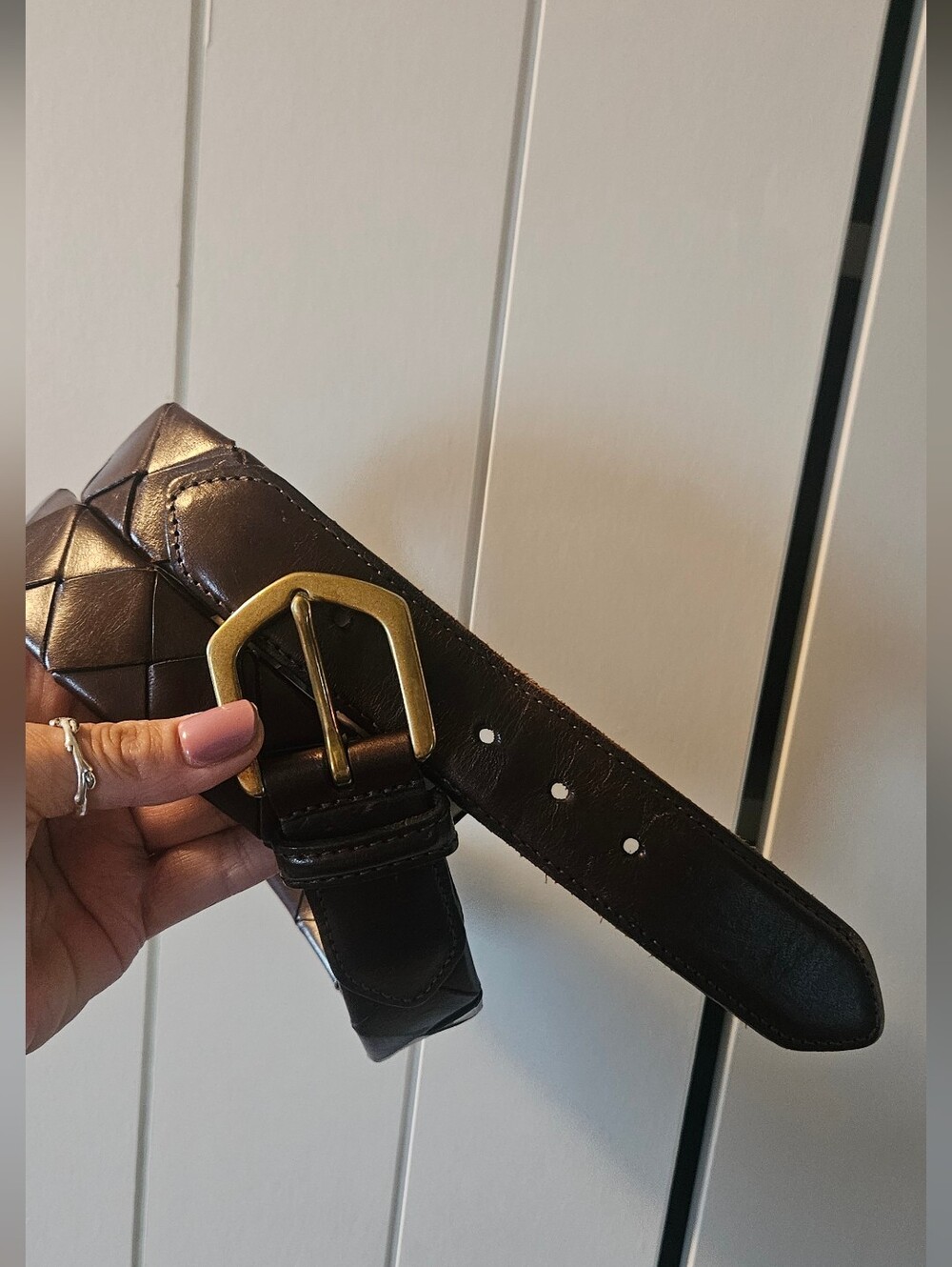 Coach Belt In Woven Leather